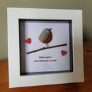 Robins appear pebble art frame gift