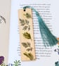 Pressed Foliage Wooden Bookmark, Real Leaves - Image 1