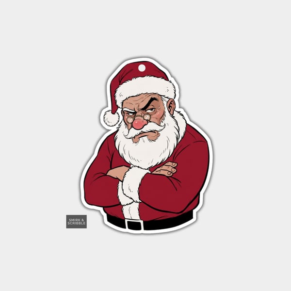 Unique Funny Christmas Gift Tags For Adults, 6pk - Unamused Santa