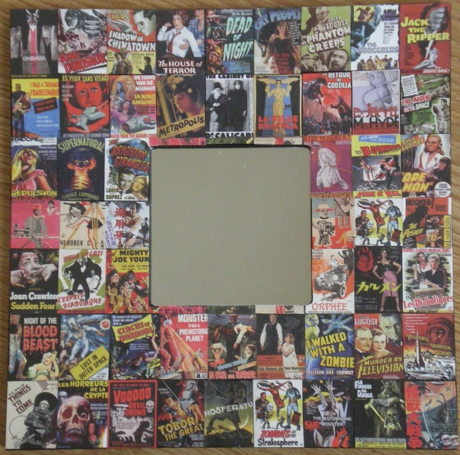 Film Posters Decoupage Mirror - Horror and Sci-Fi
