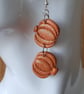 Autumnal Halloween Dangle Double Pumpkin Earrings - Image 4