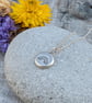 Sterling Silver Pebble Stamped Sunburst Necklace - JBJ2056