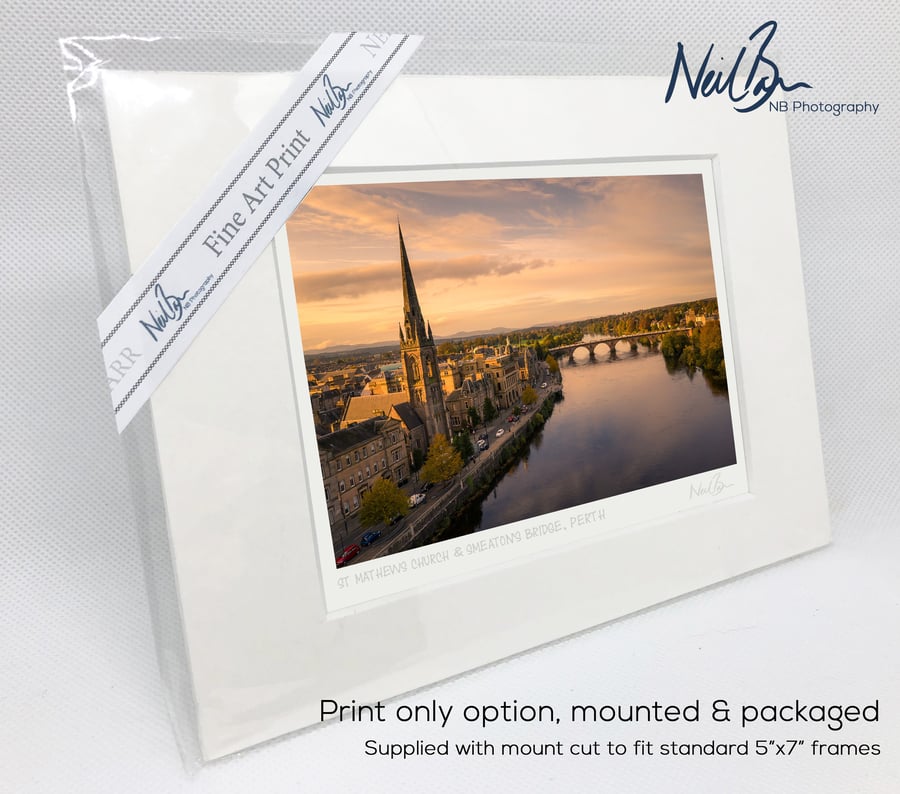 Perth, River Tay & Smeaton's Bridge, Scotland - A6 (7" x 5") Unframed Print