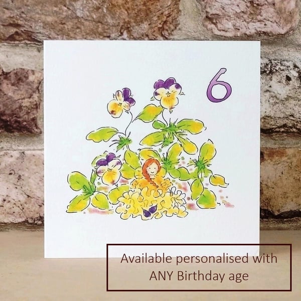 Birthday Card Fairy Viola - Personalised with any age