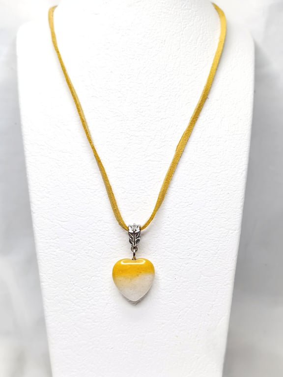 Yellow Jasper Heart Necklace
