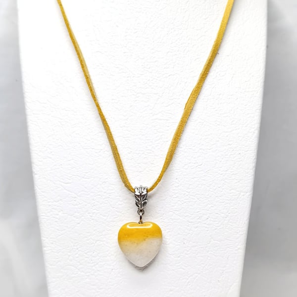 Yellow Jasper Heart Necklace