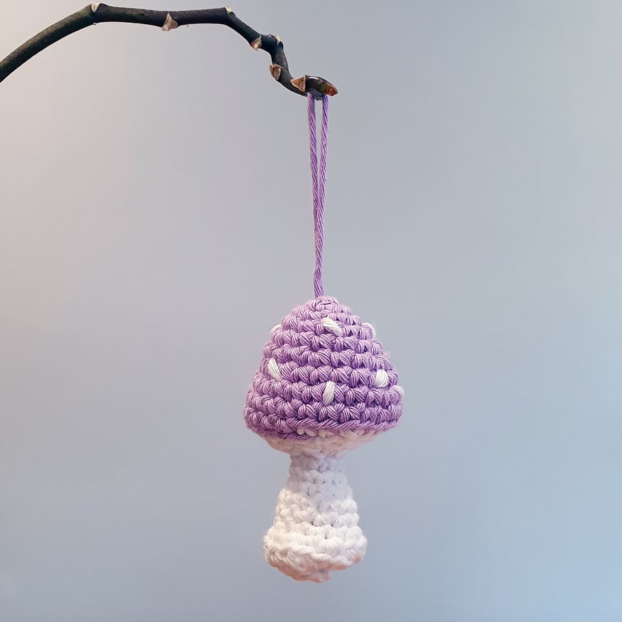 Lilac Toadstool Bauble