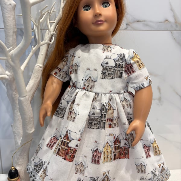 Snowy Houses Dolls Dress