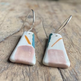 handmade Ceramic Dangly Earrings