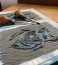 Scarab beetle fine art lino print - Image 2