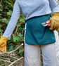 Canvas Tool Belt for Gardeners with Harvest Pouch & Secateurs Pocket - Teal Blue