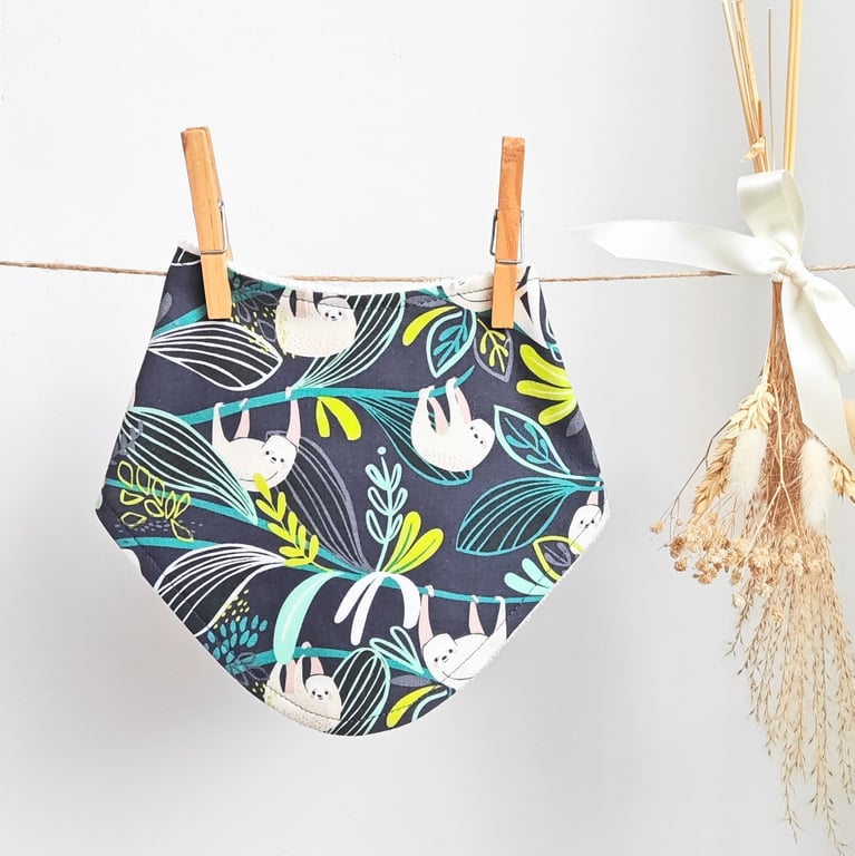 Sloths Print Baby Bib Bandana Style