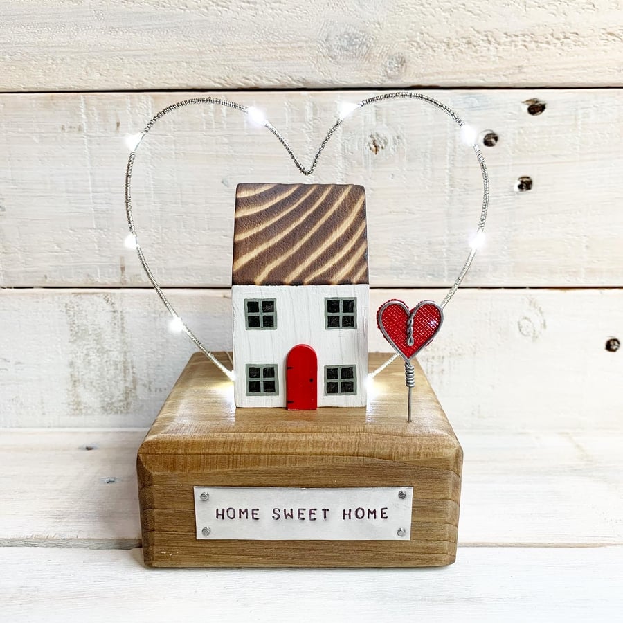 Wooden House with lights Home Gift