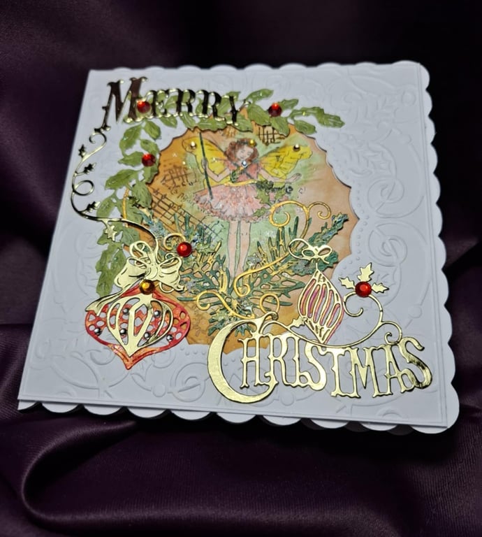 Hand Crafted Peek-A-Through Card And Gift Tag For The Festive Season Free P&P