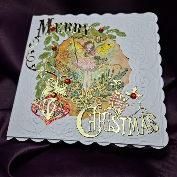 Hand Crafted And Painted Peek-A-Through Card And Gift Tag For The Festive Season