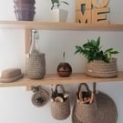 Jute crochet hanging baskets 