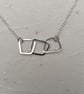 Recycled Sterling Silver Triple Wire Linked Shapes Necklace  - Image 2