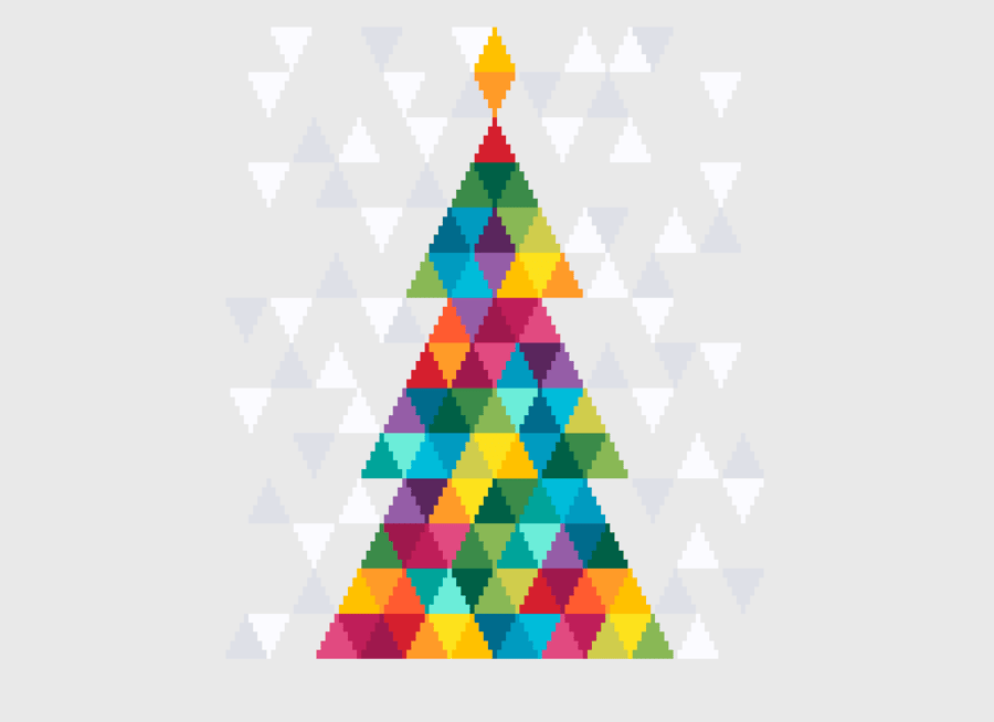 171 - Cross Stitch Pattern Geometric Christmas Tree and snowflakes