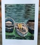 Giclee print of ‘Three Boats’ - a painting by artist Janet Bird - Image 2