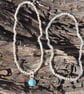 Blue as the Ocean - Sterling Silver & Turquoise beaded  bracelet stack - Image 2