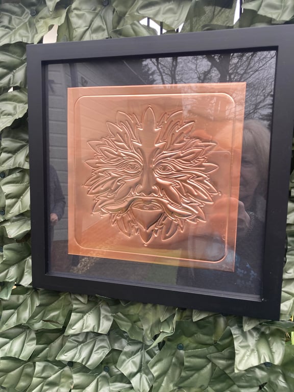 Copper Green Man Framed