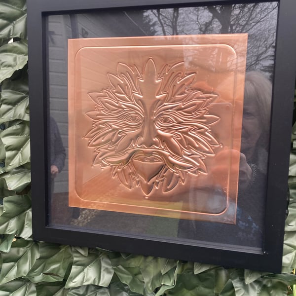 Copper Green Man Framed
