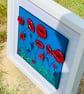 Poppies- fused glass framed art (made to order)  - Image 6