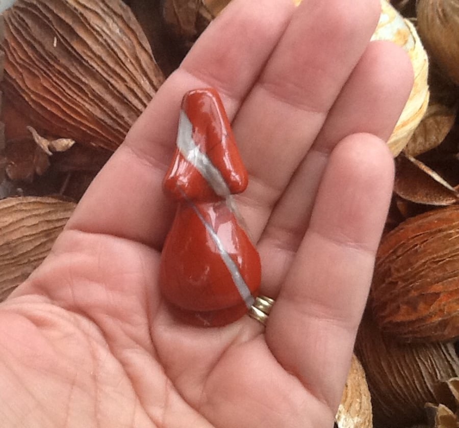 Red Jasper Pagan Goddess Gemstone Bead for Jewellery or Crafting Project.