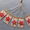 Handmade Star Gift Tags with Buttons Pack of 5
