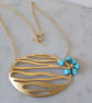 OVAL RIPPLE NECKLACE - TURQUOISE NECKLACE - FREE UK POSTAGE - Image 4