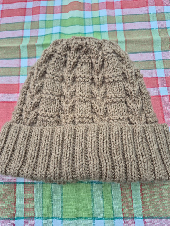 Childs Aran Beanie Hat