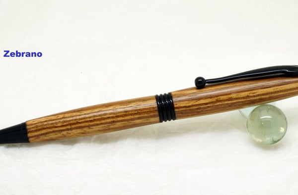 Streamline pen dressed in Zebrano