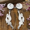 Hare and Moon Earrings (Stud tops)