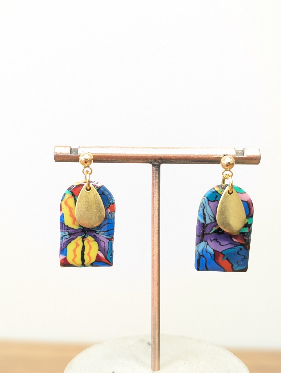 Eclectic small arch dangle earrings 
