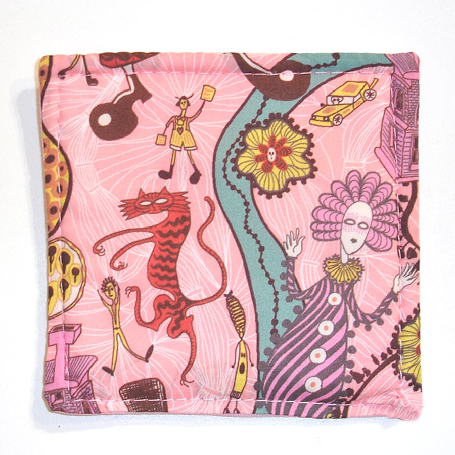 Grayson Perry Coasters Liberty Shirley Smith Fabric Mug Rug Avant Orange Cat