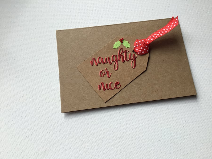 Christmas card. Naughty or nice. Christmas card. CC628