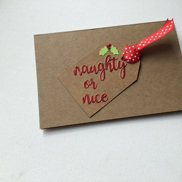 Christmas card. Naughty or nice. Christmas card. CC628