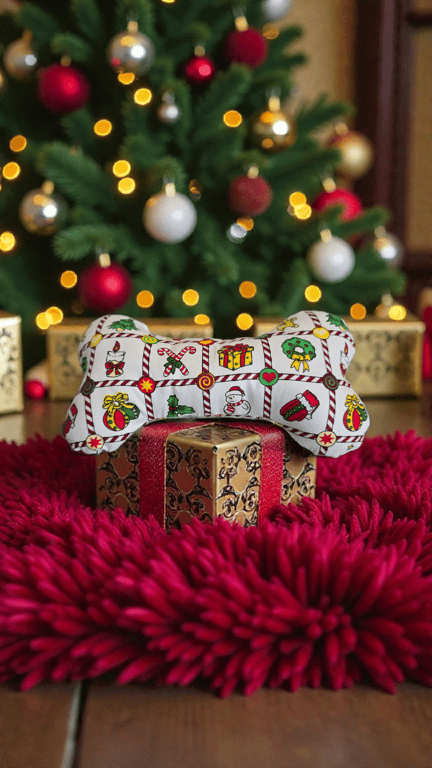 Personalised  christmas dog bone toy