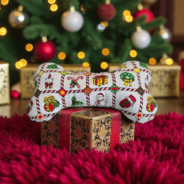 Personalised  christmas dog bone toy
