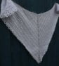 Pretty triangular lace shawl in vintage silver grey Mohair yarn - design A516 - Image 9