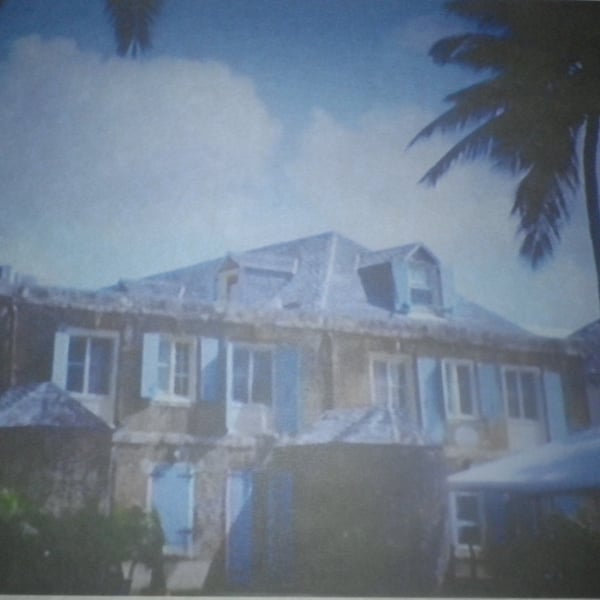  Caribbean Mansion A4 unframed, mounted, free hook & easel,  free shipping  2427