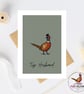 Top Husband Pheasant Card - Husband Birthday Card - Anniversary Card - Hand Draw - Image 6