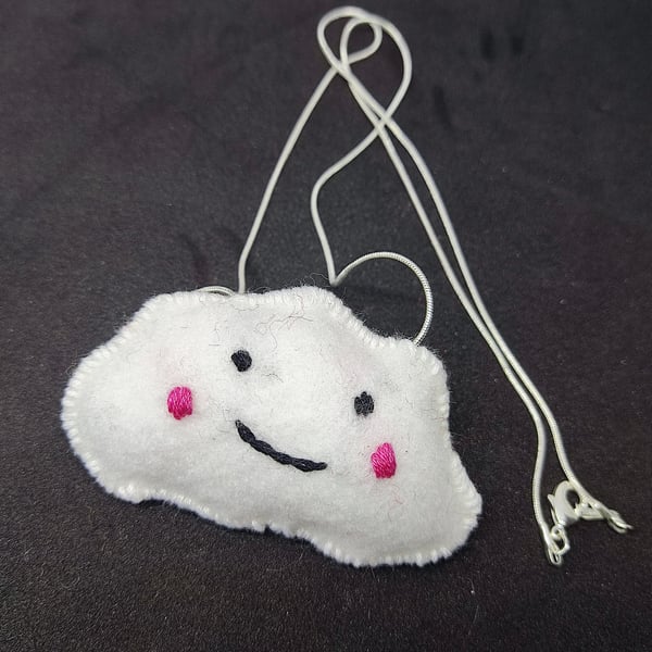 Felt cloud necklace