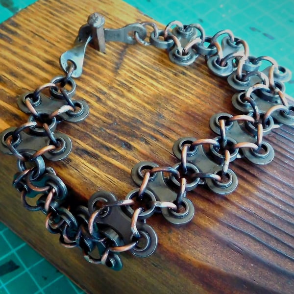 Flat Link Bike Chain Bracelet, Unisex, ideal for cyclists and mountain bike