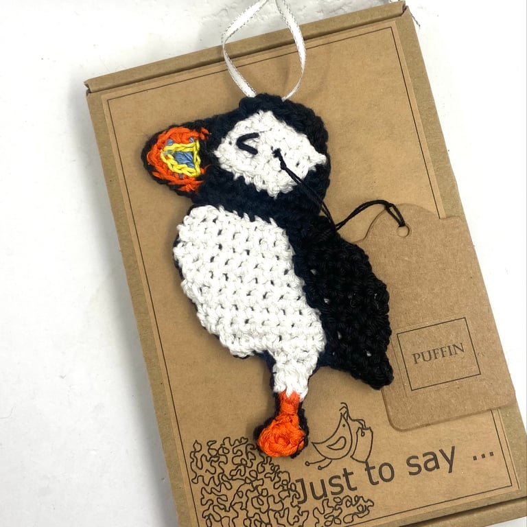 Puffin Nuffin Crochet Hanging Decoration 
