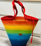 Handmade Rainbow Ombre Cotton Cord Tote Bag – Beach Shopper with Key Holder - Image 5