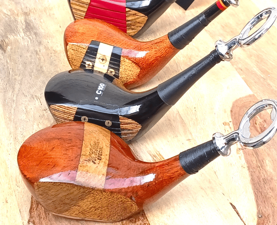 Vintage Wood golf club bottle opener