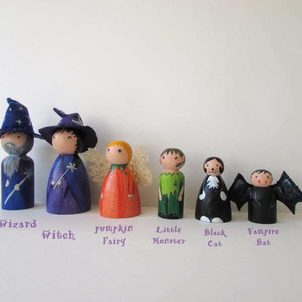 Halloween Peg Doll Family