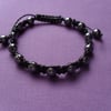 Large Haematite Macrame Style Bracelet Mens Jewellery