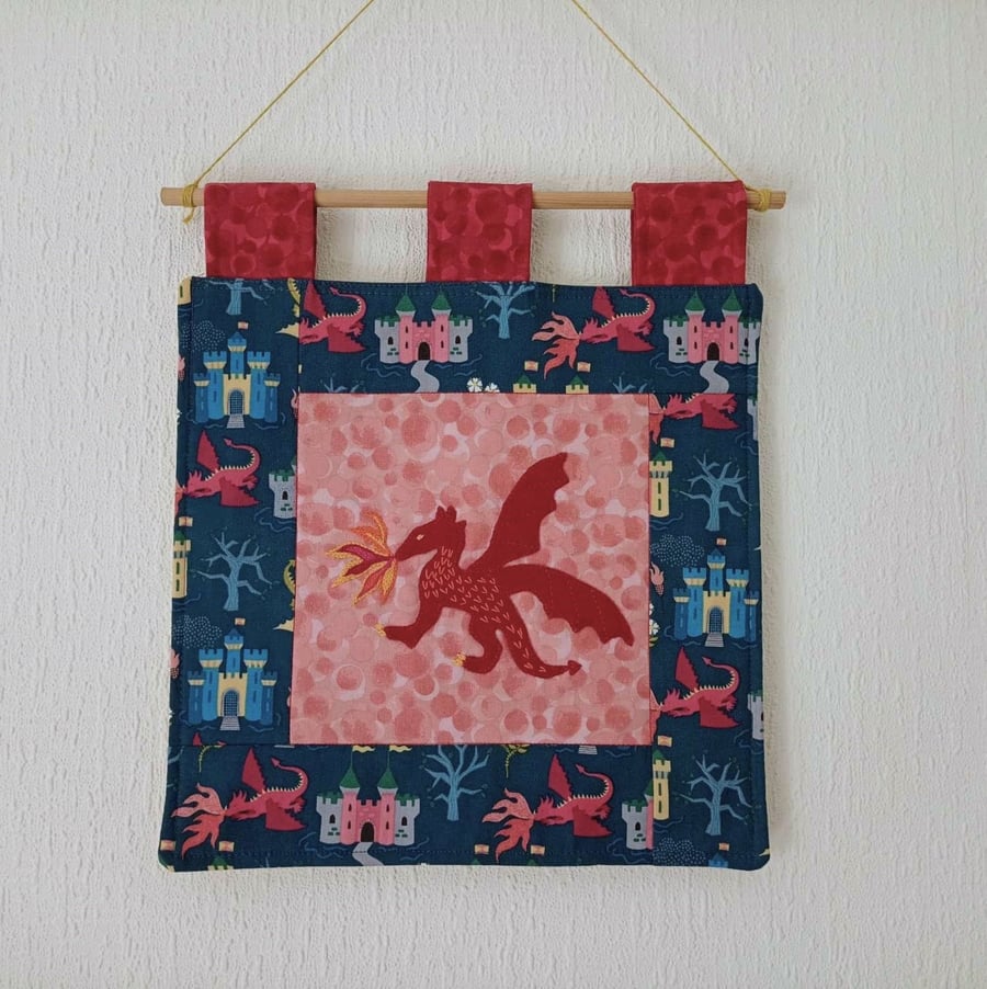 Nursery Wall Art - Dragon Mini Quilt Banner - can be personalised